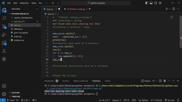 06 Python coding problems on strings | syam BM
