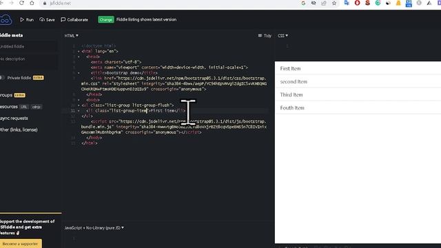 Bootstrap list group in One Video