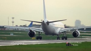 Взлёт с ВПП залитой водой. Airbus A330-300 I-Fly / Аэропорт Внуково 2021