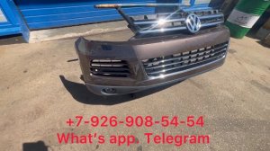 Бампер передний Volkswagen TOUAREG NF 2010 2011 2012 2013 2014 в сборе Юбка ПТФ Фольксваген Туарег