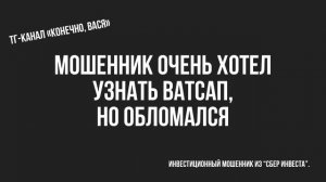Мошенник хотел узнать ватсап, но обломался