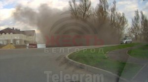 Момент вчерашнего падения обломков от БПЛА в селе Шагаровка, в результате чего погибла девушка