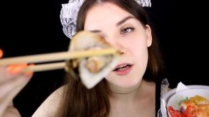 АСМР ? КАФЕ С ГОРНИЧНОЙ | Итинг, поедание роллов ? | ASMR maid cafe | ASMR eating rolls