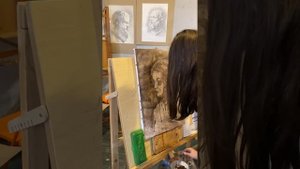 Академический рисунок. Портрет . Соус.