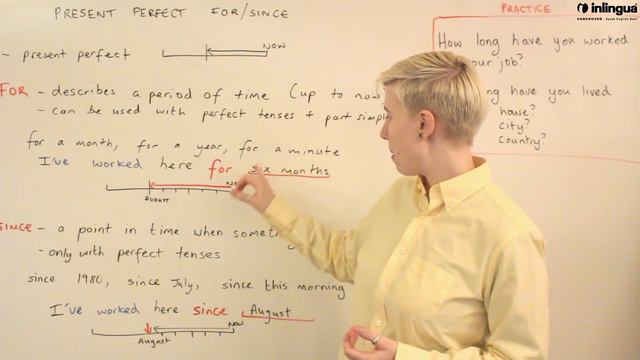 Present Perfect - For and Since - English Lessons with inlingua Vancouver