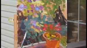 Plein Air Oil Painting Demo "Clematis" by Ramona Dooley