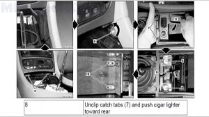 Remove/ install center console on C-Class (W203)