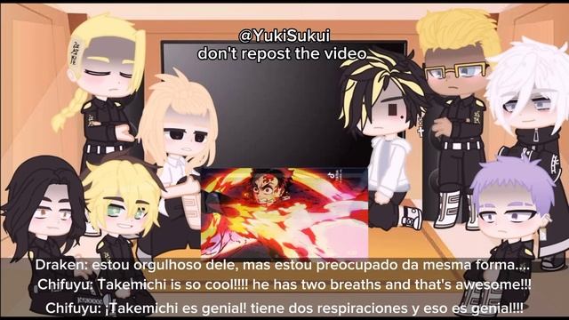 •Tokyo Revengers react to Takemichi// Takemichi as Tanjiro Kamado• Spoiler season 3