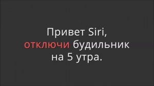 Привет Siri, отключи будильник на 5 утра.