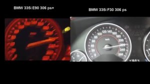 BMW 335i E90 N54 vs BMW 335i F30 N55 engine acceleration drag разгон ускорение дрег
