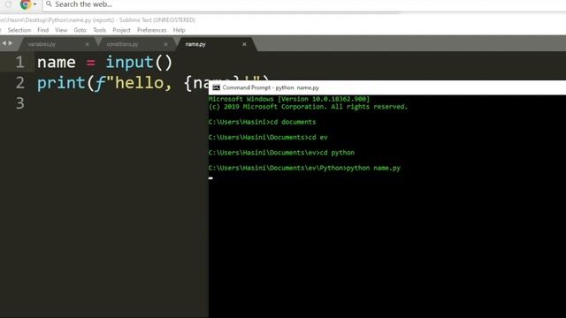 Python Tutorial in Tamil | Name in Python Input