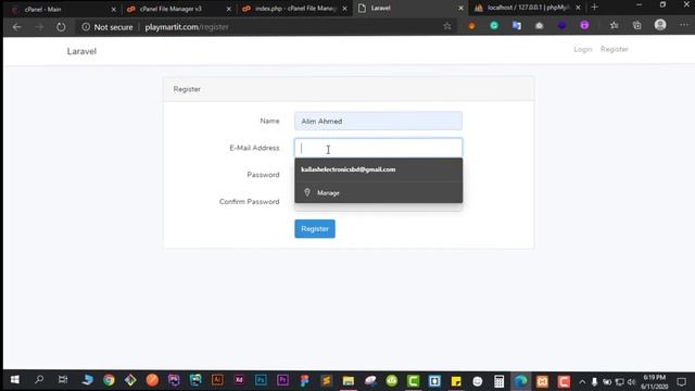 upload laravel 7 project on server with database setup (export and import)