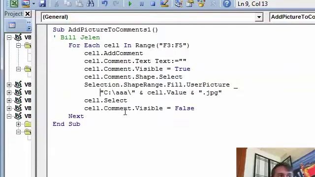 Excel - Adding a Pop-Up Picture to an Excel cell using VBA - Episode 1386