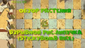 Обзор Взрывного риса-липучки (Stickybomb Rice), растение из Plants vs Zombies 2