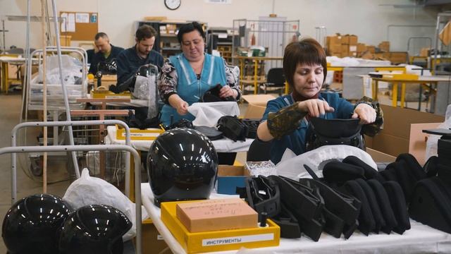 Производство защитного шлема "Колпак-1 К1-СБ" на заводе АО "НПО Спецматериалов" смотреть онлайн