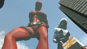 sfm giantess  spidergwen and lady deadpool growth