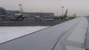 Взлет из Домодедово А321 Уральские авиалинии