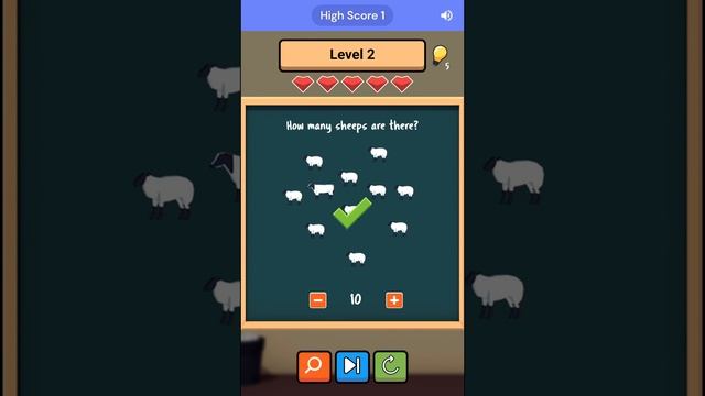 Brain Trainer Level 2 : How many sheeps are there ? ?Subcribe