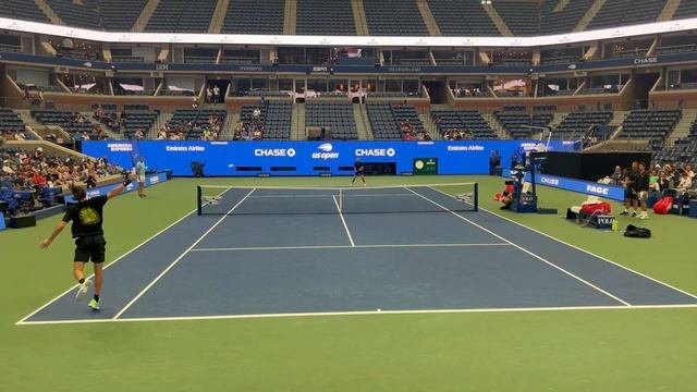 Stefanos TSITSIPAS & Daniel EVANS US Open 2023 Court Level Tennis Practice 4K