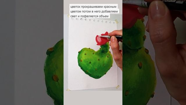 Кактус акрилом