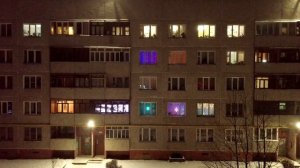 Новогодняя гирлянда экран на балкон на управляемых светодиодах ( 2019 НГ)