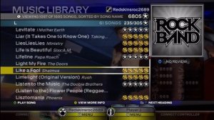 Rock Band Blitz Imports Full Game Full Band 1st place x-plat Setlist Scroll