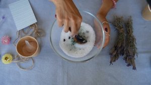 How to make bath salt - lavender - explaining - mixing - writing - soft spoken ASMR