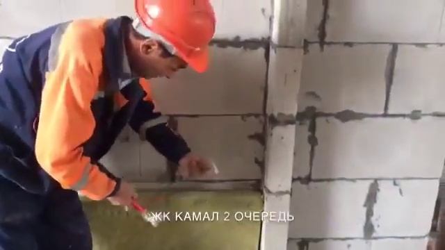 Кладка из газоблока.Крепление минплиты при газоблочной кладке