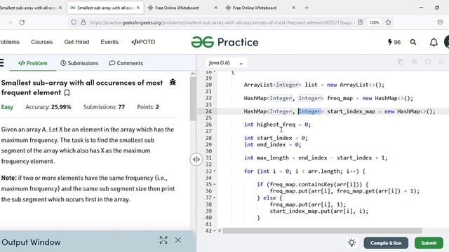 Smallest sub array with all occurences of most frequent element - Interesting Coding Question смотреть онлайн