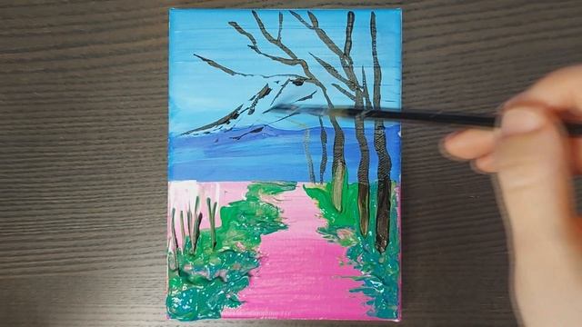 Draw simply / Acrylic / Cherry Blossom Tree / Step-by-step acrylic painting / Рисуем просто /Сакура