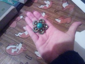 ВИНТАЖ! Роскошная вещица! Винтажная БРОШЬ советских времен со смальтой (имитация бирюзы)