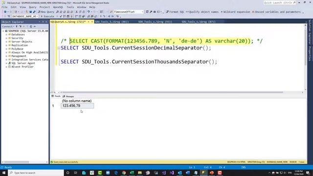 SDU Tools 131 Determining the thousands and decimal separator for a SQL Server session using T SQL смотреть онлайн