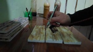 Покраска гипсовой плитки реальный цвет камня Аэрографом покр_ие лаком краски СЛ Алтайс-ий