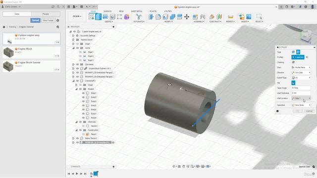 4-4. Crankshaft and Thick Extrude