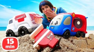 Игры для детей с Машей Капуки Кануки! Машинки играют на пляже и собирают буквы. Давай почитаем!