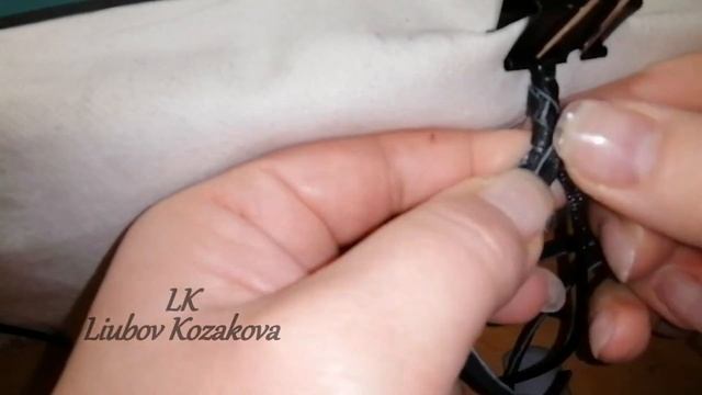 Как плести из 4 полос тонкой кожи (58)/Плетение со шнуром/Мастер Класс