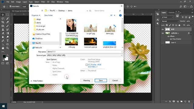 Cách xuất file ảnh chất lượng cao trong Photoshop lưu file định dạng jpg png jpeg psd..