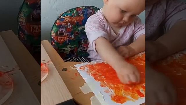 Рисуем с ребенком/ пальчиковые краски/ техника паспарту смотреть онлайн