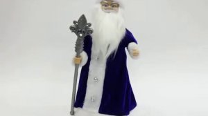 Дед Мороз музыкальный 40 см со свечой/фонарем, синий. РЦ "Восток"