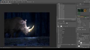 Glow Effect mit einem Nashorn | Photoshop speedart!