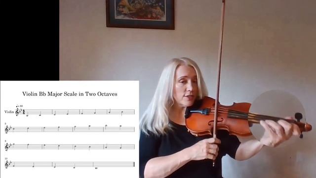 Violin Two Octave Bb Major Scale смотреть онлайн