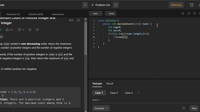 2529. Maximum Count of Positive Integer and Negative Integer | Leetcode solution in Java