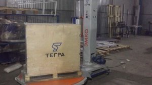 Паллетообмотчик "Тегра" ЭМКА. Обмотка паллетной сеткой.