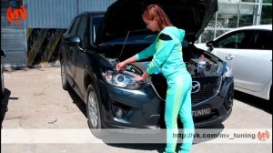 Тюнинг Mazda CX5. Инструкция по установке ресничек.