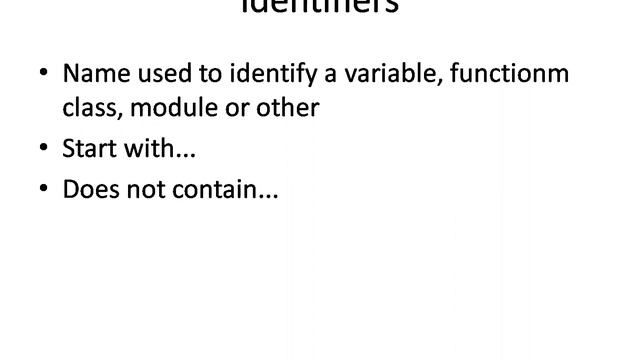 identifiers in python||definition of python identifier and the naming conventions