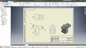 Моделирование в Autodesk Inventor | Чертеж детали, созданной по чертежу #2