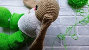 Шапка бини для зайки в стиле тильда. Крючком