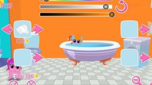 День в ванной с карманными поняшками и черная пони. Мультик игра для детей. My little pony.