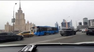 Москва. На машине по Гоголевскому бульвару, Новому Арбату, Краснопресненской набережной, ул. 1905