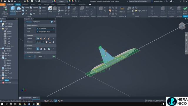 Autodesk Inventor Tutorial Aircraft Modeling part 1